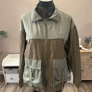 Forever 21 Men's Olive and Khaki Field Jacket